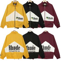 2023 designer brand Rhude jackets Spring Fall Men's Casual Jacket Windbreaker Couples Waterproof Outdoor mens varsity jacket men hoodie US SIZE