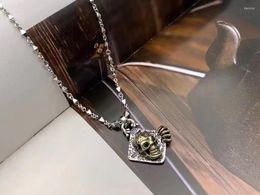 Chains Thai Silver Personalized Pendant Sterling 925 Retro Tide Graffiti Skeleton For Men And Women