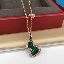 High Quality Jewellery Pendant Necklace Classic Steel Diamonds Bottle Gourd Pendant Necklaces 18k Gold Plated Women Luck0JZE{category}