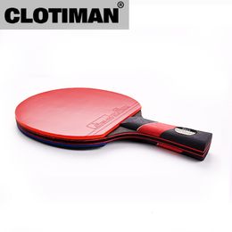 Table Tennis Raquets High quality carbon bat table tennis racket with rubber pingpong paddle short handle rackt long offensive 230801