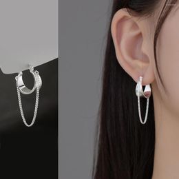 Hoop Earrings LAVIFAM 925 Sterling Silver Charm Tassel Ear Buckle For Women Link Chain Ins Style Party Charms Jewellery