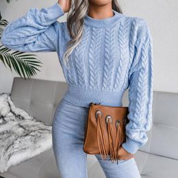 Women's Sweaters Sexy Short Sweater Women Pullover 2023 Autumn Winter Elegant Fashion O-Neck Wool Jumper Pull Femme Hiver Knitted Crop Tops