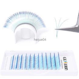 False Eyelashes Ombre Blue Easy Fanning Eyelash Colored Easy Fan Eyelashes Extension Colorful Auto Blooming Makeup Lashes Mixed Length x0802