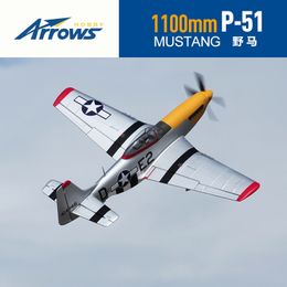 Aircraft Modle Blue s RC Aeroplane 1 1m P51 P 51 Mustang PNP 1100mm Trainer Anti fall Model Electric Remote Control P 51 230801