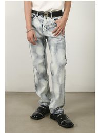 Men's Jeans High Street Pants Tie Dye Straight Leg Loose Drape Wide