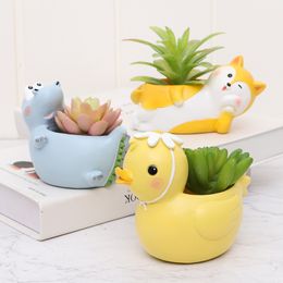 Decorative Objects Figurines If cute cartoon tabletop potted plants create succulent flower pots zakk small animal decorations and 230802