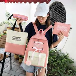 School Bags multi piece backpack women's simple backpack high capacity Junior High School schoolbag Z230802