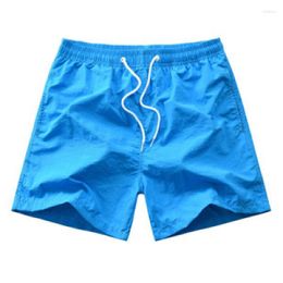 Men's Shorts Casual Mesh Straight Fashion Pure Color Drawstring Pockets Homewear Male Breathable Quick Drying Beach Boxer