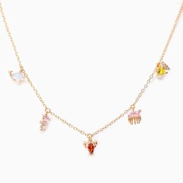 Chains Clavicle Chain Beach Style Series Coloured Zircon Ocean Animal Necklace Jewellery Gift