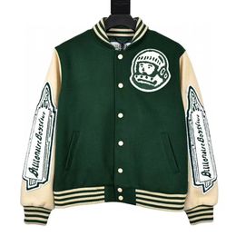 Men's Jackets Leather Sleeve Coat Autumn and Winter Letters Retro Embroidered Baseball Jacket Kenyes Men Loose