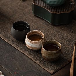 Cups Saucers Japanese Handmade Rough Pottery Tea Ceramic Sets Small Single And Old Craftsmanship