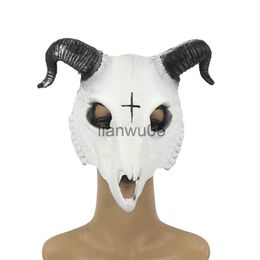 Party Masks Sheep Skull Horn Head Mask Demon Full Face Mask Unisex Halloween Masquerade Carnival Party Props Cosplay Animal Skeleton Mask x0802