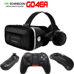 VR Glasses Virtual Reality 3D VR Headset Smart Glasses Helmet for Mobile Cell Phone Smartphones 4-7 Inch Lenses Binoculars with Controller x0801