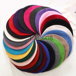 Stingy Brim Hats Lady spring Winter Berets Hat Painter style hat Women Wool Vintage Berets Solid Colour Caps Female Bonnet Warm Walking Cap J230802