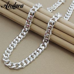 Strands Strings High Quality 10MM 2024 50cm 60cm Men Necklace 925 Silver Link Chain Necklaces For Male Jewelry Party Gift 230801