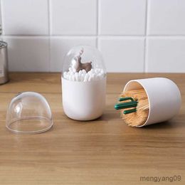 2pcs Toothpick Holders Animal Tree Toothpicks Holder Cotton Swab Box Creative Storage Box Toothpick Dispenser Dust-proof Home Table Decor R230802