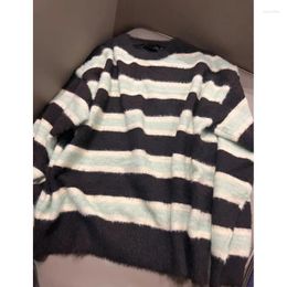 Women's Sweaters 2023 Spring Design Sense Stripe Round Neck Long Sleeves Knitted Sweater Temperament Versatile Comfortable Pullover