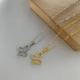 Chains FoYuan Silver Color Butterfly Necklace Ornament For Women In Europe And America White Gold Pendant Jewelry