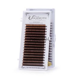 False Eyelashes DOSMOTH 007 Colour brown mixing 16rows soft eyelash extension false eyelashes purple blue x0802