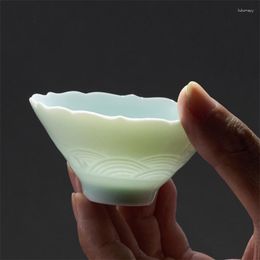 Cups Saucers Jingdezhen Ceramic Hand Carving Teacup Creative Simple Master Cup Porcelain Handmade Small Tea Bowl Office Drinkware