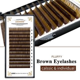 False Eyelashes Abonnie Brown Classic Eyelashes Fluffy Individual Lashes Extensions Premium Colourful Lashes ALL Size Cilios x0802