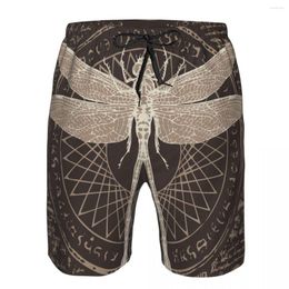 Men's Shorts Summer Beach Swimsuit Quick-drying Swimwear Dragonfly With Spots Circle Star Men Breathable Male