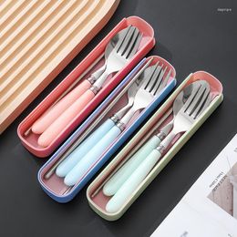 Dinnerware Sets Spoon Fork Chopstick Cutlery Portable Kit Lunch Tableware With Box Set 401 Stainless Steel Kitchen Accessories