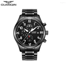 Wristwatches Guanqin Business Resistance Mechanical Watch For Men Classic Man 24 Hour Week Month Calendar Stainless Steel