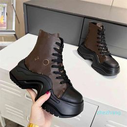 2023-Designer Boot Women Ankle Booties Winter Fashion Boot Martin Leather Platform Letter Woman Shoes