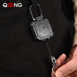 Key Rings 90 CM Long Steel Wire Rope Keychain Anti Loss Theft Telescopic Chain High Resilience Ring Military Gun Keyring H64 230801