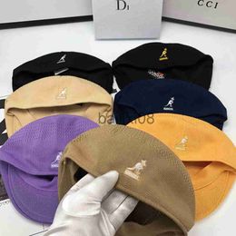 Cappelli a tesa avara KANGOL Berretti estivi Classic Unisex British Style Cappello da pittore Berretti traspiranti lavorati a maglia Uomo Donna Casual Artist Hat Gorros J230802