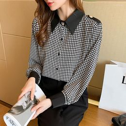 Women's Blouses Korean Fashion Ladies Printing Shirts Blouse Women Tops Female Woman Button Up Shirt Girls Casual Long Sleeve Py5331