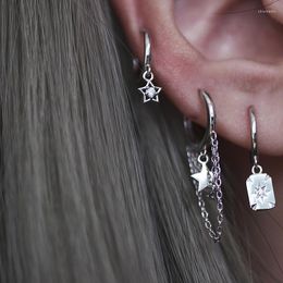 Backs Earrings 1 Pcs Punk Multilayer Tassel Chain Star Clip Earring For Women Girl Ear Cuff Jewellery Gift Brincos Eh2113