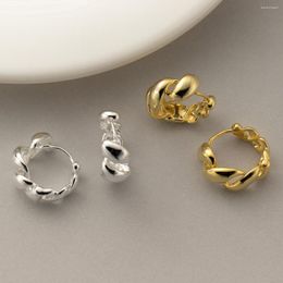 Hoop Earrings 925 Silver For Women Fashion Croissant Girls Stereoscopic Gift Simplicity