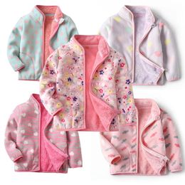 Jackets Jumping Metres Girls Outwears Fleece for Winter Autumn Baby Coats Flowers Kids Jacket 230802