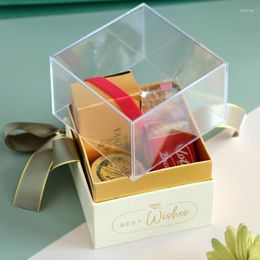 Gift Wrap Acrylic Transparent Box With Ribbon Display Case Easter Party Clear For Wedding Candy Packaging Creative