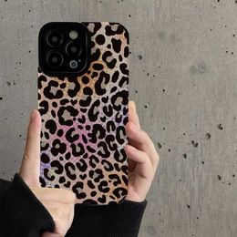 Cell Phone Cases Luxury Colourful Leopard Print Leather Phone Case For iPhone 11 12 13 14 Pro Max X XR XS 7 8 Plus Soft Silicone Shockproof Cover L 230731..