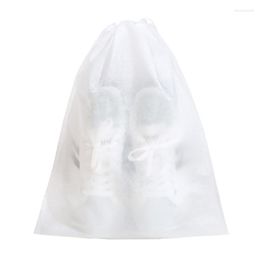 Storage Bags K1MF 50pcs Shoe Dust Covers Non-Woven Fabric Dustproof Drawstring Bag Travel Pouch Drying Shoes Organizer