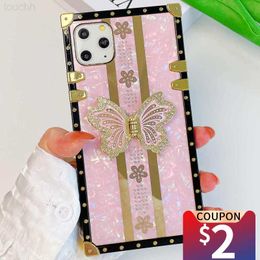 Cell Phone Cases Luxury Glitter Butterfly Flower Soft Shockproof Phone Case For iPhone 11 13 14 12 ProMax XS Max XR SE2022 Love Heart Coque Cover L230731