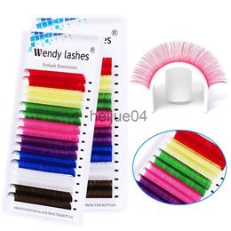 False Eyelashes Wendy Lashes 8 Colors Colored Eyelash Extension Makeup 16 Row Individual Lash Soft Natural Faux Mink Rainbow Eyelash Cilios Mix x0802