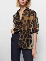 Women's Blouses Shirts 2023 Spring Summer New Women Leopard Blouse Soft Outfits Shirts Single Breasted Casual Tops Female Loose Shirts J230802