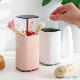 2pcs Toothpick Holders Pop-up Cotton Swabs Box Toothpick Holder Tooth Pick Automatic Dispenser Press Can Cotton Container Living Room Table Decor R230802