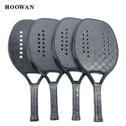 Tennis Rackets Hoowan Blackshark Racket Beach Carbon 3K 12K 18K Professional Solid Black Rough Surface Soft EVA Core 230801