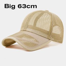 Ball Caps Summer Mesh Man Big Size Baseball Cap Spring Sun Hat 11cm Long Male Outdoor Sports Hats 5560cm 6065cm 230801