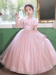 princess ink Lace Flower Girl Dresses Sheer Neck Tiers 2023 Ball Gown Little Girl Wedding Dresses Cheap Communion Pageant Dresses Gowns birthday cocktail dress