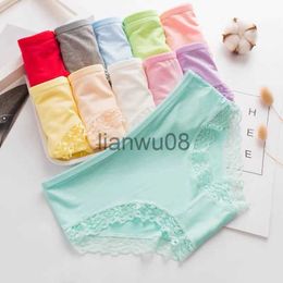 Panties 4PcsLot Cute Solid Colours Girls Underwear Breathable Panties Briefs Cotton Briefs x0802