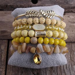 Strand MD Fashion Bohemian Jewelry Accessory Beaded Bracelet 6pc Bangle & Bracelets Sets By Natural Stone And Crystal Women Boho Gift