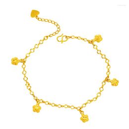 Anklets 18k Gold Plated Flower Anklet Women's Leg Bracelet Simple Beach Foot Chain Jewellery Trend Fashion Summer Gifts