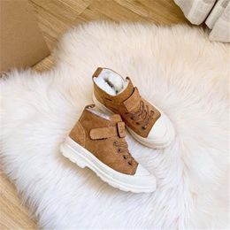 Martin-Stiefel für Kinder, Herbst und Winter, neue Schneestiefel, Kinderschuhe, kurze Stiefel für Jungen und Mädchen, Wüstenstiefel für Eltern und Kinder, echte Lederstiefel