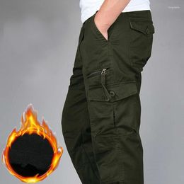 Men's Pants Winter Thicken Men Double Layer Fleece Warm Overalls High Quality Mens Cotton Baggy Military Trousers Cargo Plus 5XL